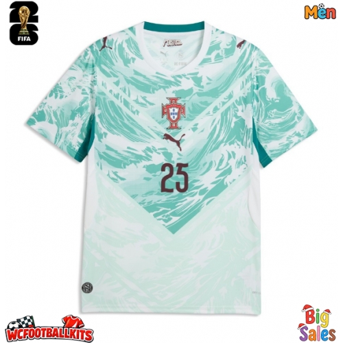 Portugal Nuno Mendes #25 Replica Away Stadium Shirt World Cup 2026 Short Sleeve